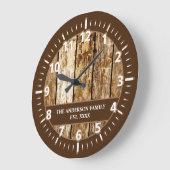 Rustige faux-houtfamilie, donkerbruin wit grote klok (Hoek)