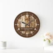 Rustige faux-houtfamilie, donkerbruin wit grote klok (Huis)