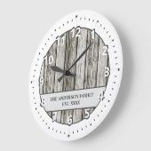 Rustige faux-houtfamilie, witte grijs grote klok (Hoek)