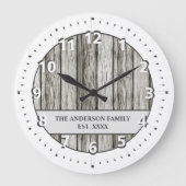 Rustige faux-houtfamilie, witte grijs grote klok (Voorkant)