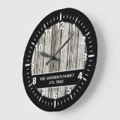 Rustige faux-houtfamilie, zwarte grijs grote klok (Hoek)