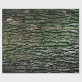 Rustige Faux Houtkorrel Bark Moss Cadeaupapier (Vlak)