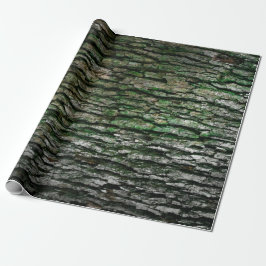 Rustige Faux Houtkorrel Bark Moss Cadeaupapier