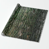 Rustige Faux Houtkorrel Bark Moss Cadeaupapier (Uitgerold)