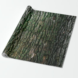 Rustige Faux Houtkorrel Bark Moss Cadeaupapier