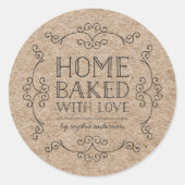 Rustige Faux Kraft laait met liefde op huis Ronde Sticker (Voorkant)