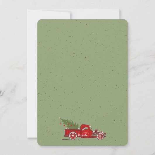 Rustige Faux Kraft Red Truck - Aangepaste structuu Feestdagenkaart (Achterkant)