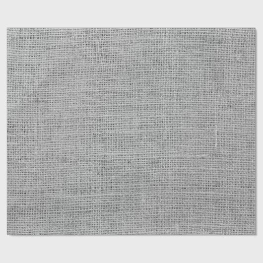 Rustige Faux Light Grey Burlap textuur Cadeaupapier (Vlak)