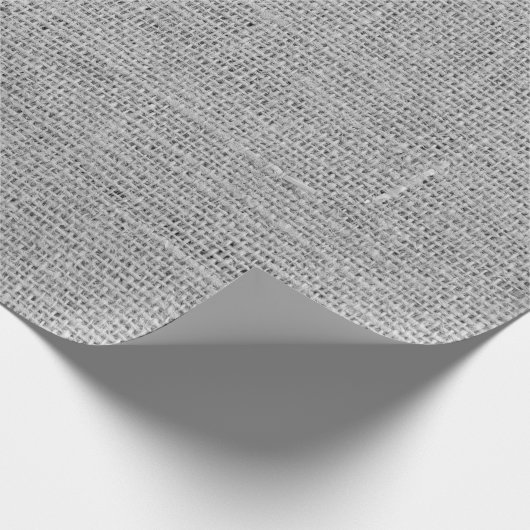 Rustige Faux Light Grey Burlap textuur Cadeaupapier (Hoek)