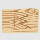 Rustige Faux Sined Brown Wood Aangepast Golfhanddoek (Horizontaal)