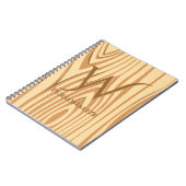 Rustige Faux Sined Brown Wood Aangepast Notitieboek (Linkerzijde)