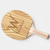 Rustige Faux Sined Brown Wood Aangepast Tafeltennisbatje (Zijkant)
