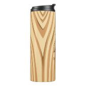 Rustige Faux Sined Brown Wood Aangepast Thermosbeker (Gedraaid links)