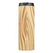 Rustige Faux Sined Brown Wood Aangepast Thermosbeker (Achterkant)