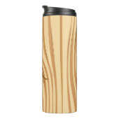 Rustige Faux Sined Brown Wood Aangepast Thermosbeker (Geroteerd rechts)