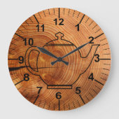 Rustige Faux Wood Kitchen Wall klok (Voorkant)