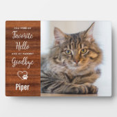 Rustige favoriete Hallo hardste "Goodbye Pet Memor Fotoplaat (voorkant)