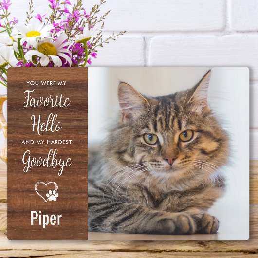 Rustige favoriete Hallo hardste "Goodbye Pet Memor Fotoplaat