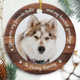 Rustige favoriete Hallo hardste "Goodbye Pet Memor Keramisch Ornament