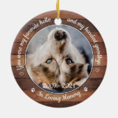 Rustige favoriete Hallo hardste "Goodbye Pet Memor Keramisch Ornament (Achterkant)