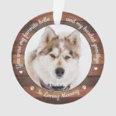 Rustige favoriete Hallo hardste "Goodbye Pet Memor Ornament (voorkant)