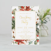Rustige feestdag Botanische kerstfeestdag Lijst Folie Uitnodiging (Staand Voorkant)