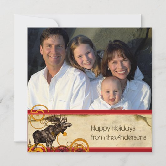 Rustige feestdag Moose kerstkaart Kaart (Voorkant)