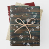 Rustige Feestdagen met rode houtsnoep Inpakpapier Vel (In situ)