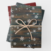 Rustige Feestdagen met rode kruid en snowflakes Inpakpapier Vel (In situ)