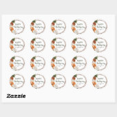 Rustige fijne Thanksgiving pompoen Ronde Sticker (Vel)