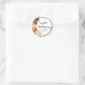 Rustige fijne Thanksgiving pompoen Ronde Sticker (Tas)