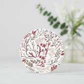 Rustige filialen Winterfoliage Deep Red Joy Feestdagenkaart (Staand voorkant)