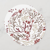 Rustige filialen Winterfoliage Deep Red Joy Feestdagenkaart (Voorkant / Achterkant)