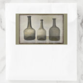 Rustige flesjes, nog steeds levenskunst rechthoekige sticker (Tas)