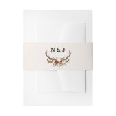 Rustige floral and antlers initialen bruiloft invi uitnodigingen wikkel (Voorkant Voorbeeld)