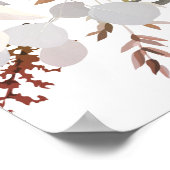 Rustige Floral Blooms Blush Grey Red Wedding Sign Poster (Hoek)