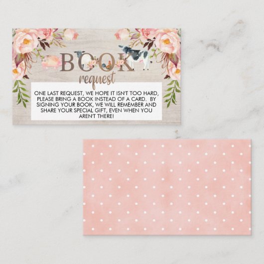 Rustige floral boerderij book request insert informatiekaartje (Voorkant / Achterkant)