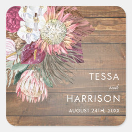 Rustige Floral Bohemian Wedding Envelope zegels
