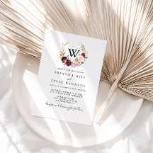 Rustige Floral Botanical Foliage Monogram Weddensc