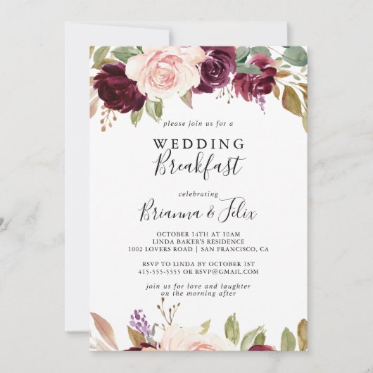 Rustige Floral Botanical Foliage Weddenschap Break Kaart (Voorkant)