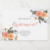 Rustige Floral Bridesmaid-voorstel Gift Sparkling Wijnetiket (Enkel label)