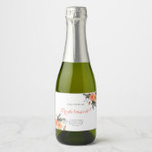 Rustige Floral Bridesmaid-voorstel Gift Sparkling Wijnetiket (Voorkant)