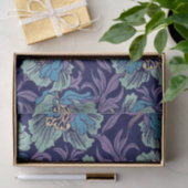 Rustige Floral Dust Blue, Blauwgroen en Paars onts Tissuepapier (Geschenk)