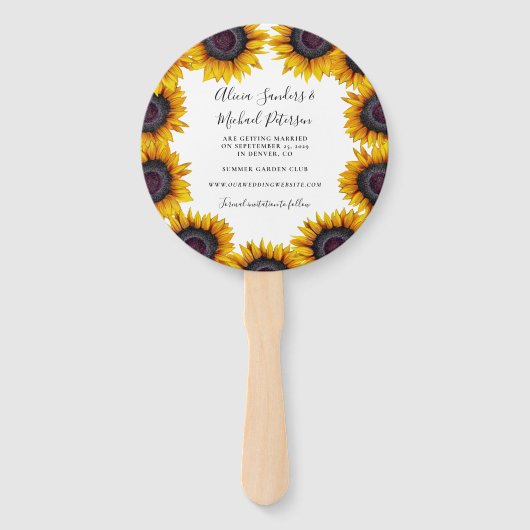 Rustige floral elegant script bruiloft save date handwaaier (Achterkant)