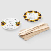 Rustige floral elegant script bruiloft save date handwaaier (Niet-gemonteerd)