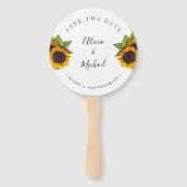 Rustige floral elegant script bruiloft save date handwaaier (Voorkant)