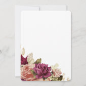 Rustige floral elegant script huwelijksuitnodiging kaart (Achterkant)