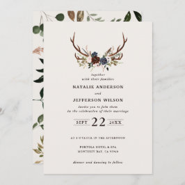 Rustige floral en antilers bruiloft bogundy