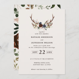 Rustige floral en antilers bruiloft bogundy