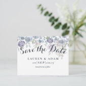 Rustige Floral Eucalyptus Dusty Blue Aankondigingskaart (Staand voorkant)